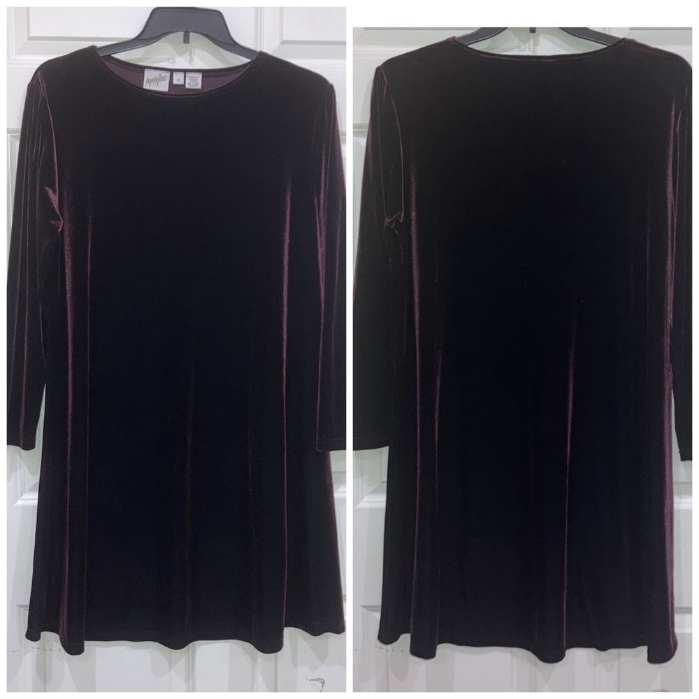 Jacqueline Ferrar Sz 14 vintage long sleeve dark purple velvet 90s Y2K goth
